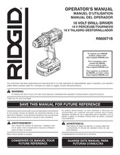 RIDGID R860071B Operator's Manual