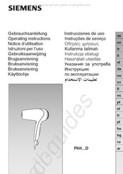 Siemens PH4 D Series Operating Instructions Manual