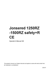 Jonsered 1500RZ Operator's Manual