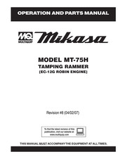 MULTIQUIP Mikasa MT-75H Operation And Parts Manual