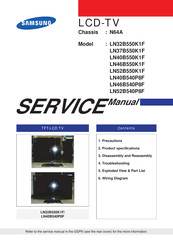 Samsung LN40B540P8F Service Manual