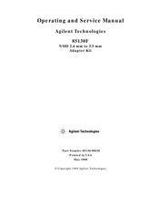 Agilent Technologies 85130F Operating And Service Manual