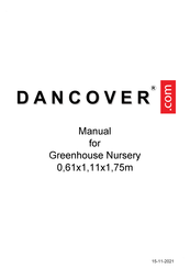 Dancover Greenhouse Nursery GH152190 Manual