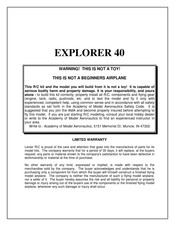 Lanier R/C EXPLORER 40 Assembly Instructions Manual