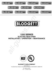 Blodgett 1200 Series Installation Operation & Maintenance
