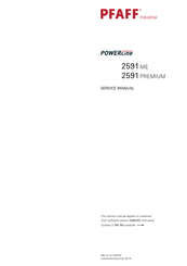 Pfaff POWERline 2591 ME Service Manual