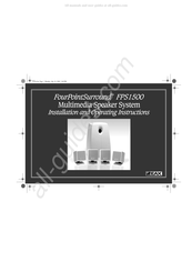 Cambridge SoundWorks FourPointSurround FPS1500 Installation And Operating Instructions Manual