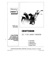 Craftsman C944.526460 Owner's Manual Installation And Operation