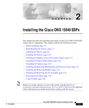 Cisco ONS 15540 ESPx Installing
