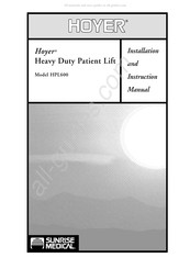 Sunrise Medical Hoyer HPL600 Installation And Instruction Manual