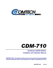 Comtech Ef Data CDM-710 Installation And Operation Manual
