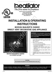 Heatilator Builder's Choice BCDV36 Installation & Operating Instructions Manual