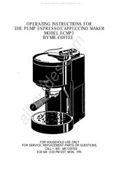 Mr. Coffee ECMP3 Operating Instructions Manual
