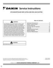 Daikin DP16U M Series Service Instructions Manual
