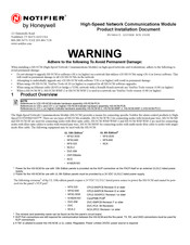 Honeywell Notifier ONYXWorks Product Installation Document