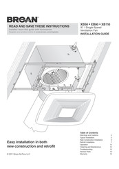 Broan XB50 Installation Manual