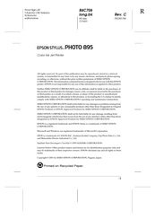 Epson Stylus Photo 895 Manual