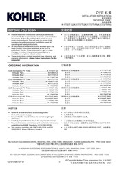 Kohler OVE K-17737T-2 Installation Instructions Manual