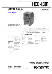 Sony HCD-E301 Service Manual