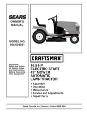 Sears CRAFTSMAN 944.604931 Owner's Manual