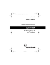 Radio Shack 43-931 Owner's Manual