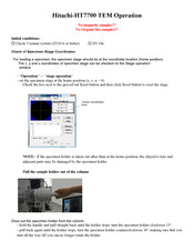 Hitachi HT7700 Quick Manual