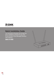 D-Link DBG-X1000 Quick Installation Manual