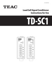 Teac TD-SC1 Instructions For Use Manual