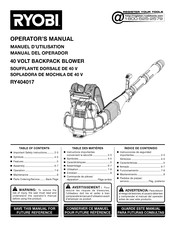 Ryobi RY404017 Operator's Manual