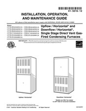 American Standard CDX1D120A9601A Installation, Operation And Maintenance Manual