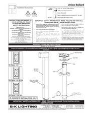 B-K Lighting Union Bollard Installation Instructions
