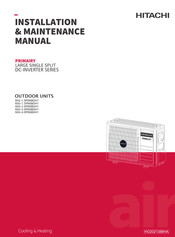 Hitachi RAS-1.5PNNBDH1 Installation & Maintenance Manual