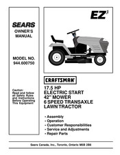 Sears CRAFTSMAN 944.600750 Owner's Manual