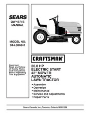 Sears CRAFTSMAN 944.604841 Owner's Manual