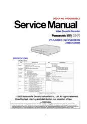 Panasonic NV-FJ623EC Service Manual