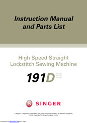 Singer 191D-30D Instruction Manual