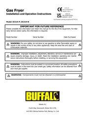 Buffalo DC319-N Assembly, Installation And Operation Instructions