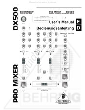 Behringer Pro Mixer DX500 User Manual