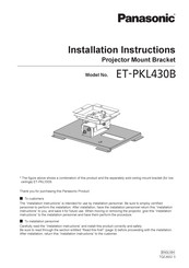 Panasonic ET-PKL430B ET-PKL100S Installation Instructions Manual