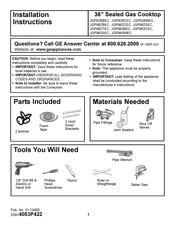 GE JGP963WEC Installation Instructions Manual