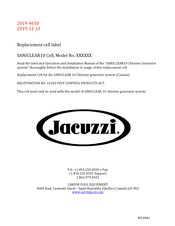 Jacuzzi SANICLEAR10 Operation And Installation Manual