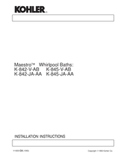 Kohler MaestroK-842-JA-AA Installation Instructions Manual