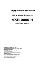 Vertex Standard VXR-9000-H Operating Manual