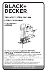 Black & Decker BDEJS4C Instruction Manual