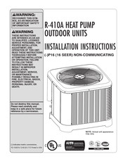 Rheem P16 Series Installation Instructions Manual