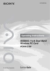 Sony Vaio PCWA-C700 Operating Instructions Manual