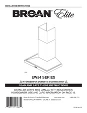 Broan EW5436BLS Installation Instructions Manual