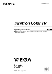 Sony Trinitron Wega KV-SW21M83 Operating Instructions Manual