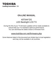 Toshiba 40T544 DG Series Online Manual