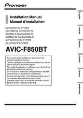Pioneer AVIC-F850BT Installation Manual